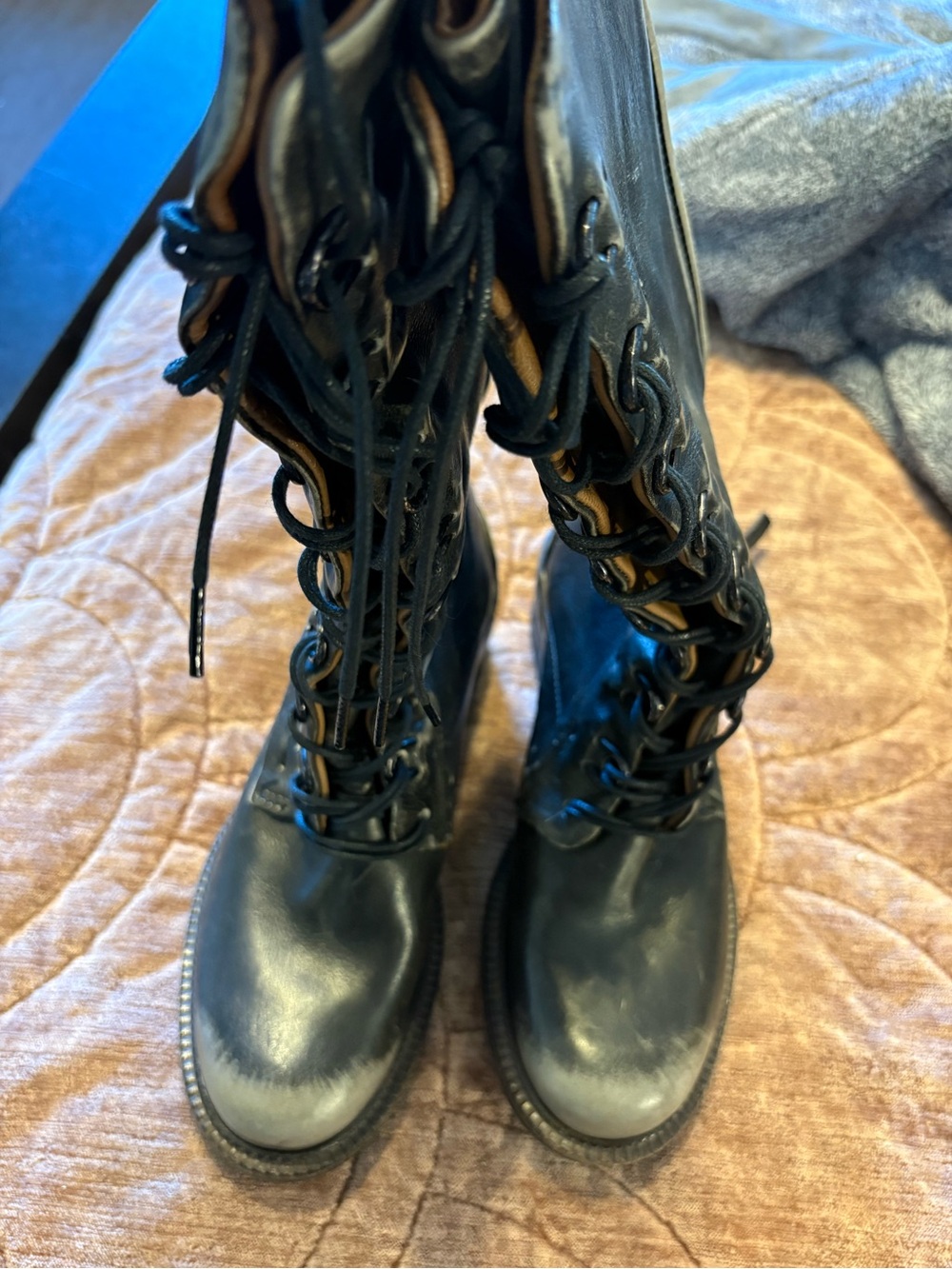 As98 Lace-Up Leather Mid-Calf Boots for Women - Picture 3 of 5